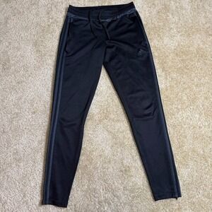 Adidas ClimaCool Track Pants Womens S Black 3 Stripe Tapered Zip Ankle